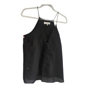 WAYF Womens SMALL Posie Strappy Top Lace Camisole Blouse Black